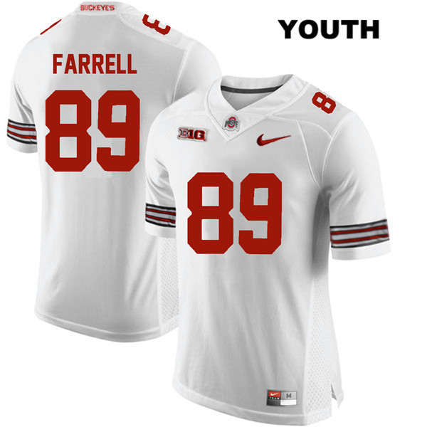 Ohio State Buckeyes Youth Luke Farrell #89 White Authentic Nike College NCAA Stitched Football Jersey OV19C47VU